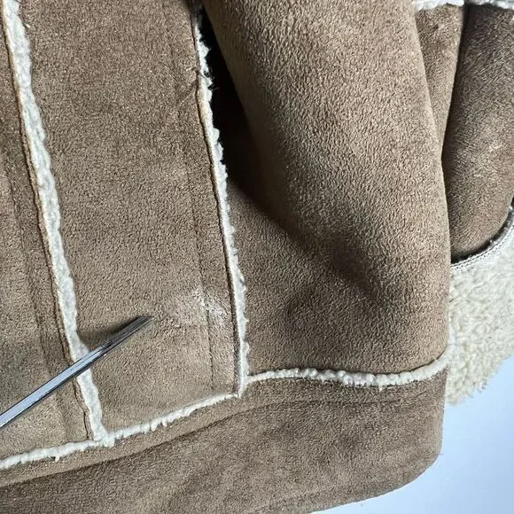 Men's Aeropostale Tan Zipper Front Lined Coat Size L - Picture 3 of 16